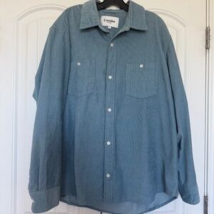 Corridor shirt men’s size XL corduroy blue casual button